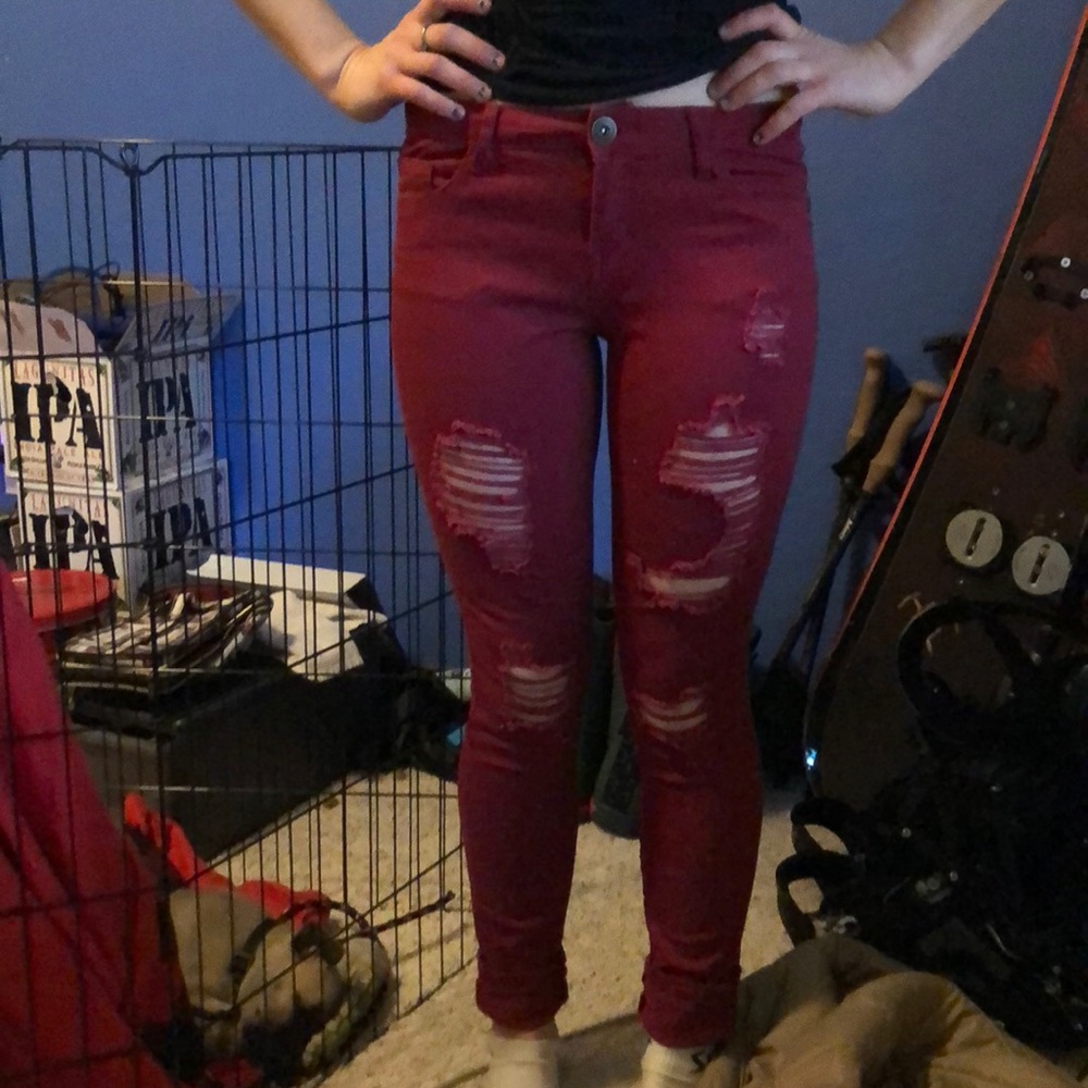 Never worn red skinny jeans